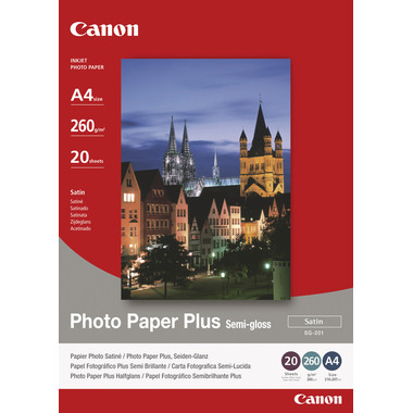 CANON Photo Paper Plus 260g A4 SG201A4 PIXMA, semi-glossy 20 Blatt