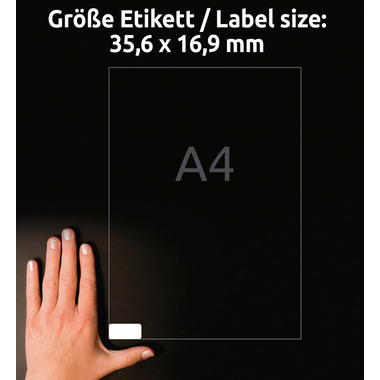 AVERY ZWECKFORM Etichette Attenz. 35,6x16,9mm L4732REV1 white remov. 10 fogli/800 pz.