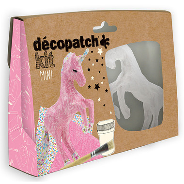 DECOPATCH Bastelset Einhorn KIT009O Bogen, Tier, Pinsel, Lack