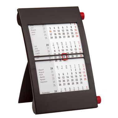 SIMPLEX 3-Monats-Tischkalender 2024/25 50012.24 schwarz/rot,3M/1S