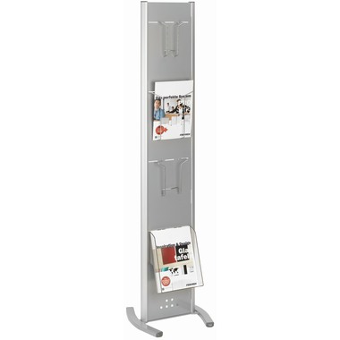 FRANKEN Prospektständer PSN804 4 Fächer, silber