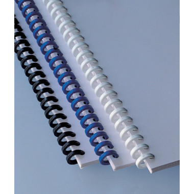 GBC Binderücken 8mm A4 388002E weiss, 34 Ringe 50 Stück