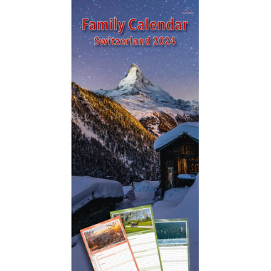 CALENDARIA Family Calender Switzerland 43494622 D/F/I/E, 23.5x50cm 2024