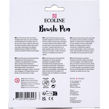TALENS Ecoline Brush Pen Set 11509804 ass. Botanic 10 pcs.