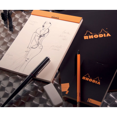 RHODIA Notizblock A5 162008C blanko schwarz