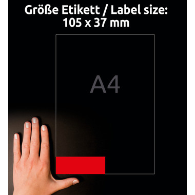 AVERY ZWECKFORM Etichette 105×37mm 3452 rosso 1600 pezzi