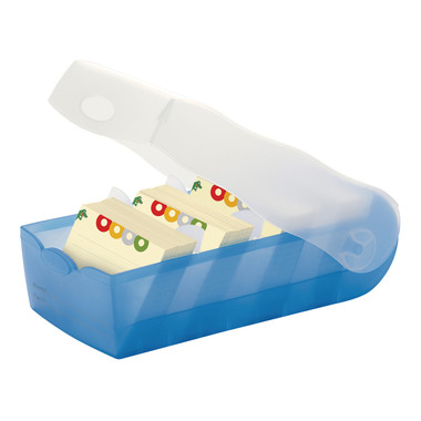 HAN Karteibox Croco 977-643 A7 blau trans. 100 Karten