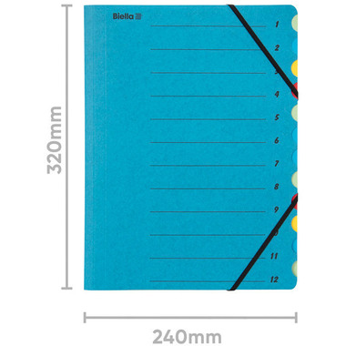 BIELLA Fächermappe A4 32841205U blau, 12-teilig