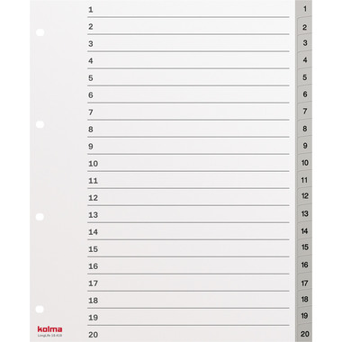 KOLMA Register LongLife A4 XL 19.419.03 grau 1-20
