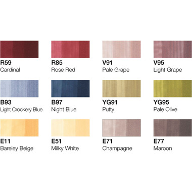 COPIC Marker Ciao 22075703 12 pz. Set nostalgic colours