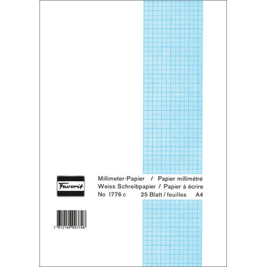 FAVORIT Block A4 1776 C weiss 80g 25 Blatt
