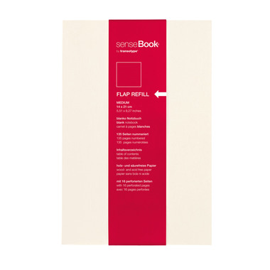 TRANSOTYPE senseBook FLAP REFILL A5 75510500 blanko, M, 135 Seiten beige