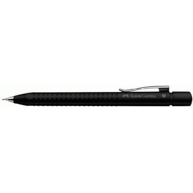 FABER-CASTELL Druckbleistift GRIP 2011 B 131287 schwarz met., Radierer 0.7mm