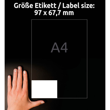 AVERY ZWECKFORM Etiketten 97×67,7mm 3660-200 weiss 1760 Stk./200+20 Blatt