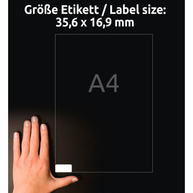 AVERY ZWECKFORM Etiketten Univ. 35.6x16.9mm L7872-20 weiss, stark haftend 20 Blatt