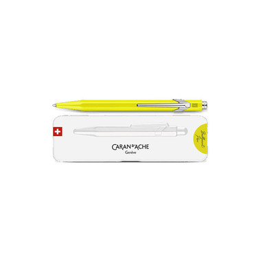 CARAN D'ACHE Stylo à bille 849 Pop Line 849.970 jaune fluo, avec boite métal