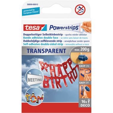 TESA Powerstrips Deco 16 pcs. 588000001 transparent, double-face