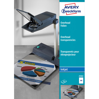AVERY ZWECKFORM Ink-Jet Folien A4 2502Z 0,11mm 50 Blatt