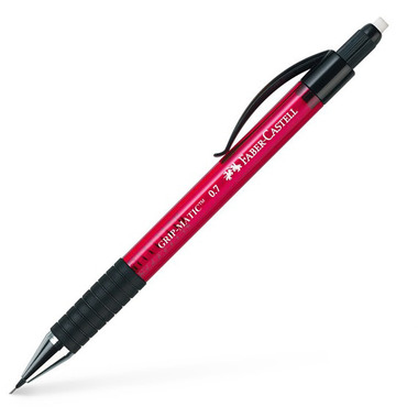 FABER-CASTELL Druckbleistift 1377 HB 137721 rot, mit Radierer 0.7mm