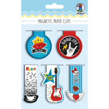 URSUS Magnetic Paper Clips Rockstar 43000004 4.5-6.5cm 5 Stück