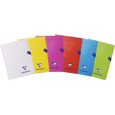 CLAIREFONTAINE Schulheft 170x220mm 303745C liniert ass. 48 Blatt