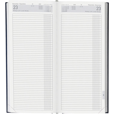 BIELLA Geschäftsagenda Tower ML 2025 800311050025 1T/2S, blau 13,5x31,5cm