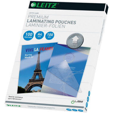 LEITZ Laminiertasche A4 74780000 glanz, 80my 100 Stk