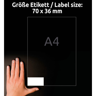 AVERY ZWECKFORM Etiketten 36x70mm LR3475-10 weiss, perm. 10 Blatt/24 Stk.