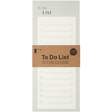 I AM CREATIVE To Do Liste 9x21cm MAA4005.37 grün 80 Blatt