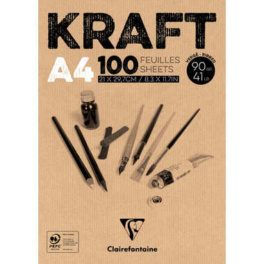 CLAIREFONTAINE Block geleimt A4 96545C Braun 100 Blatt