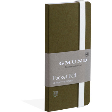 GMUND Pocket Pad 6.7x13.8cm 38794 olive, blanko 100 Seiten