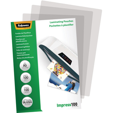 FELLOWES Laminiertasche A5 5351002 glanz, 100my 100 Stk