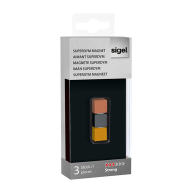 SIGEL SuperDym-Magnete Strong 11mm BA724 titangrau,kupfer,gold 3 Stück