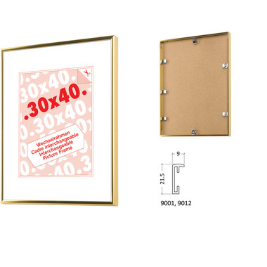 DEBEX Wechselrahmen 24×35cm 900301-240X3 Alu gold