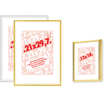 DEBEX Wechselrahmen 24×35cm 900301-240X3 Alu gold