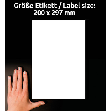 AVERY ZWECKFORM Etiketten 200x297mm 3418 weiss 100 Stk./100 Blatt