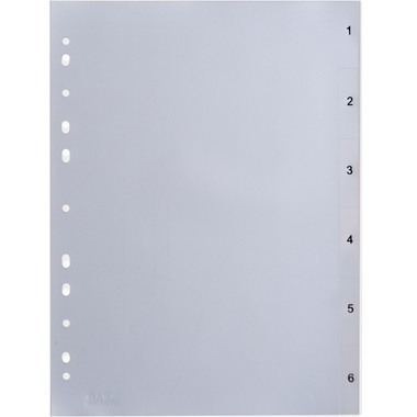 HWB Kunststoff-Register A4 03604.42 transparent 1-6