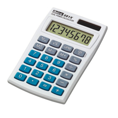 IBICO Taschenrechner 081X IB410000 8-stellig grau/blau