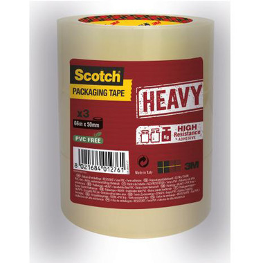 SCOTCH Verpackungsband 50mmx66m HV5066T3T transparent 3 Rollen