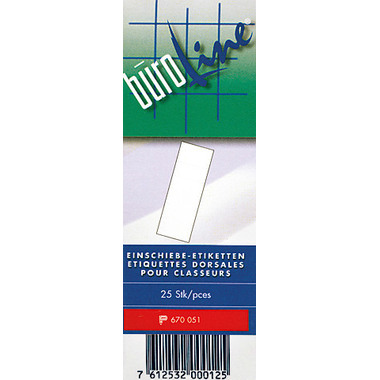 BÜROLINE Rückenschild Ordner 51x143mm 670051 25 Stück