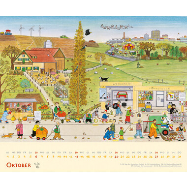 DUMONT R.S. Berner Wimmel-Kalender 205160 DE, 58.4x48.5cm 2024