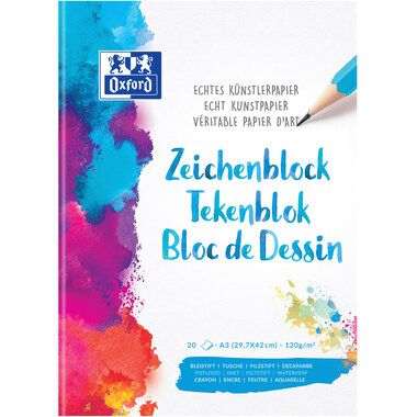 OXFORD Zeichenblock A3 100050301 blanko,90g 20 Blatt