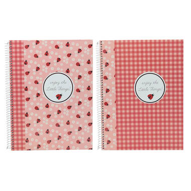 ANCOR Spiralbuch A5 LADY BUG 105209 assort., lines, 90g 80 Bl.