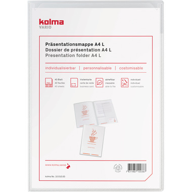 KOLMA Präsentationsmappe Vario A4 10.010.00 transparent, Fronttasche