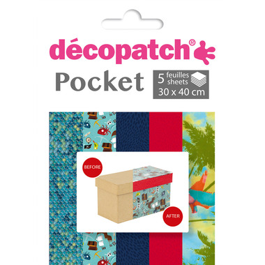 DECOPATCH Papier Pocket Nr. 20 DP020O 5 Blatt à 30x40cm