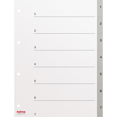 KOLMA Register LongLife A4 19.574.03 grau 1-7