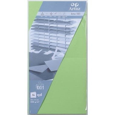 ARTOZ Karten 1001 310x155mm 107452263 220g, birkengrün 5 Blatt