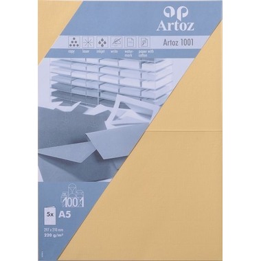 ARTOZ Karten 1001 A5 107392262 220g, honiggelb 5 Blatt