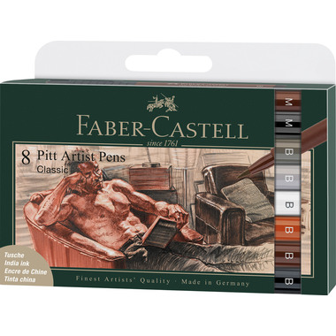 FABER-CASTELL Artist Pen Tuschestift 167172 Classical 8 Stk.