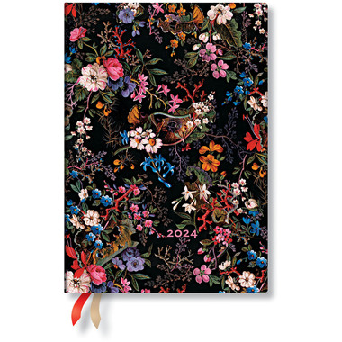 PAPERBLANKS Agenda Floralia DE 2024 FH0973-3 1T/1S TAG Midi 12.5x17.5cm